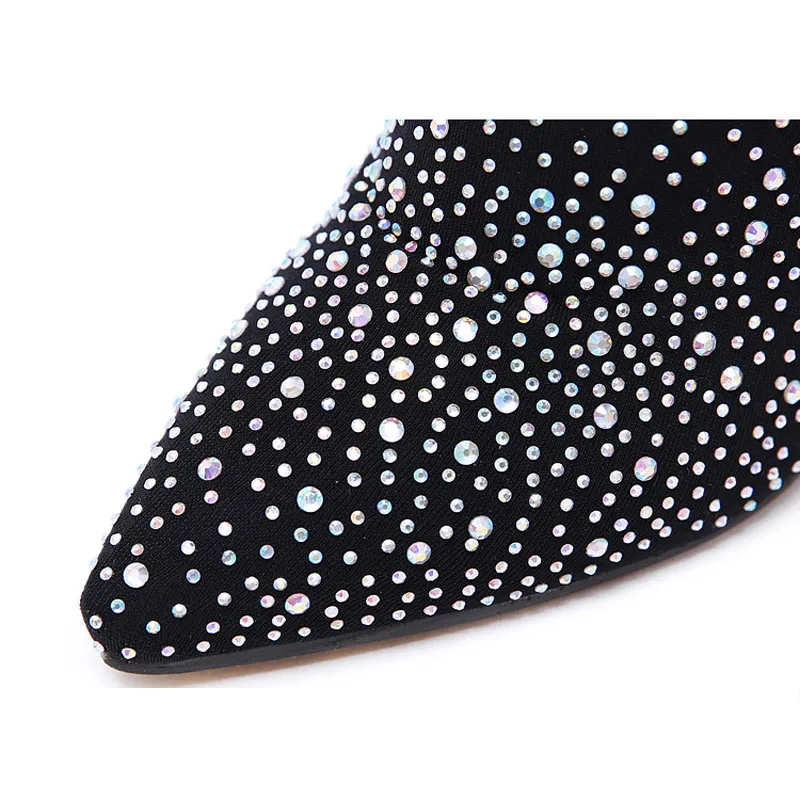 Размер 35-43 женские носки выше колена сапоги из эластичной ткани на высоком