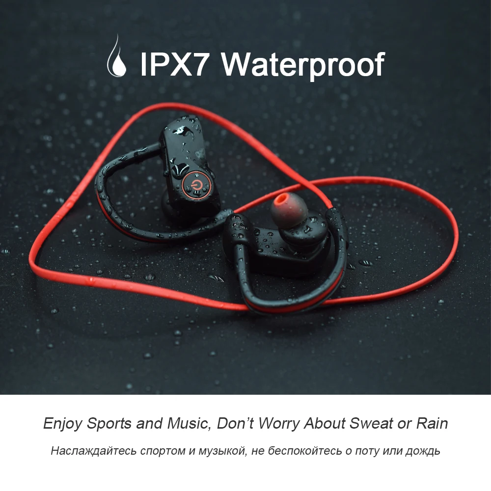 Chekenow спортивные Беспроводной Bluetooth наушники IPX7 Водонепроницаемый гарнитура с