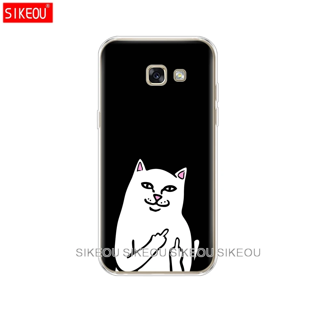 61182 Силиконовый чехол для телефона, чехол для samsung Galaxy A6, A8,, A3, A310, A5, A510, A7,,, мягкий ТПУ чехол с рисунком кота на средний палец - Цвет: 61182