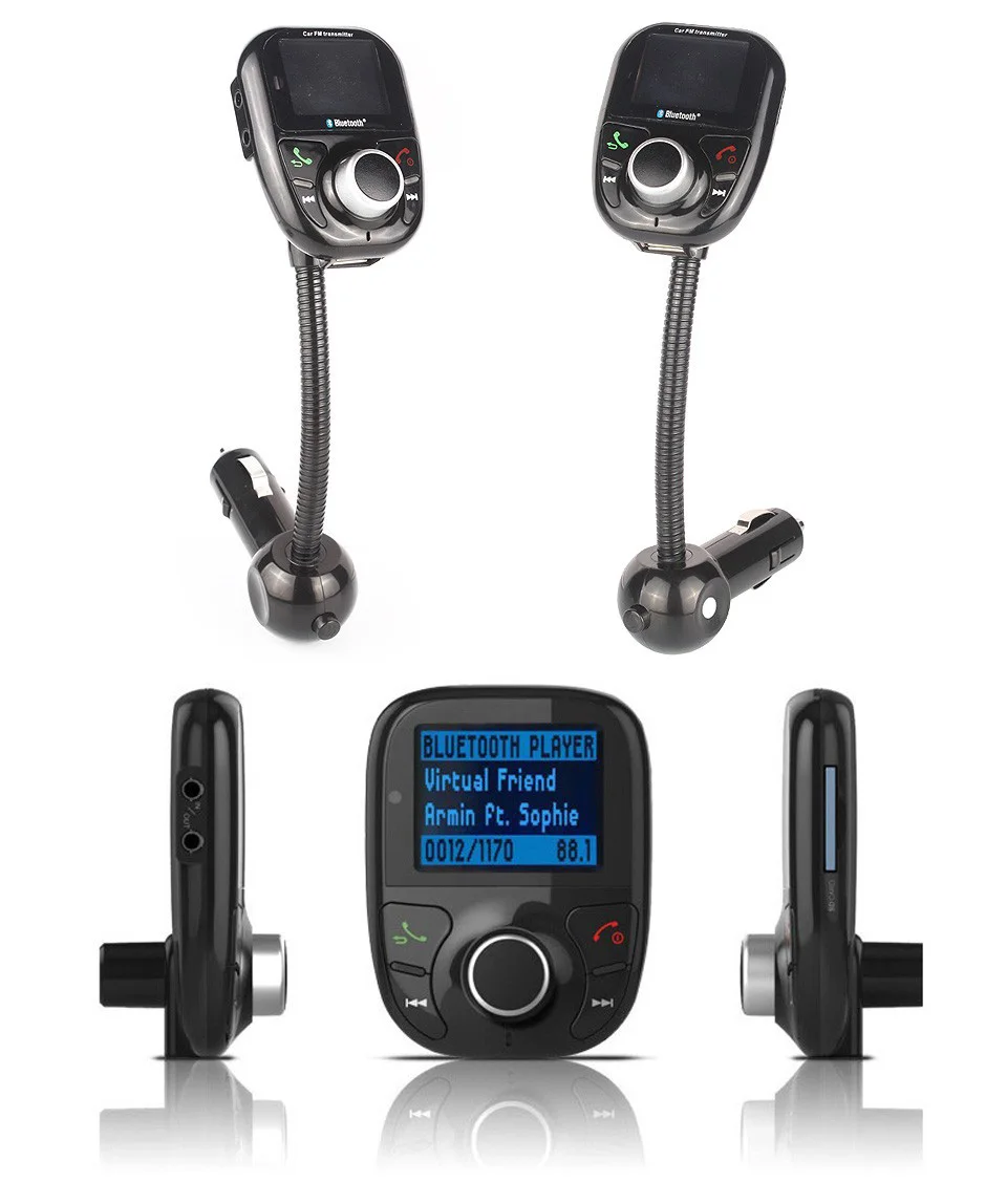 

YUANMINGSHI Bluetooth LCD Car Kit MP3 Player Audio FM Transmitter FM Modulator Radio SD MMC Universal Wireless