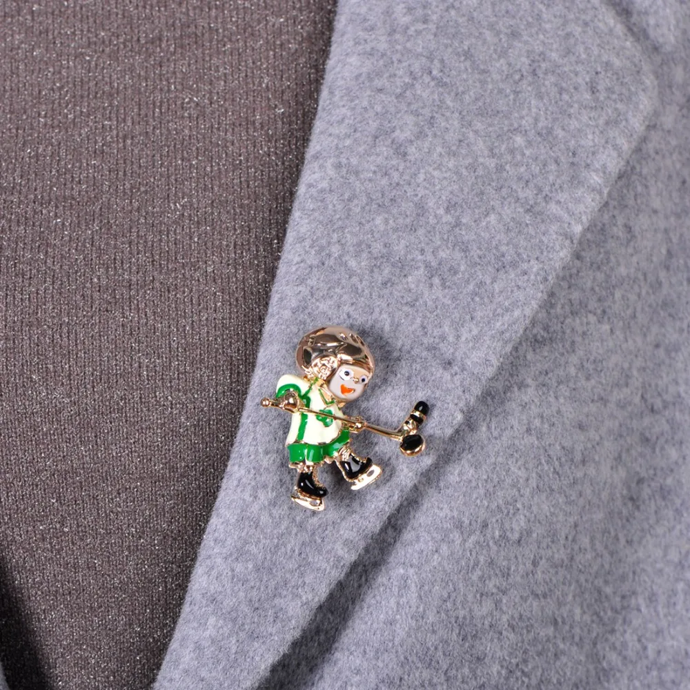 Funmor Повседневная фигура хоккеиста брошь эмалированные булавки для мальчиков