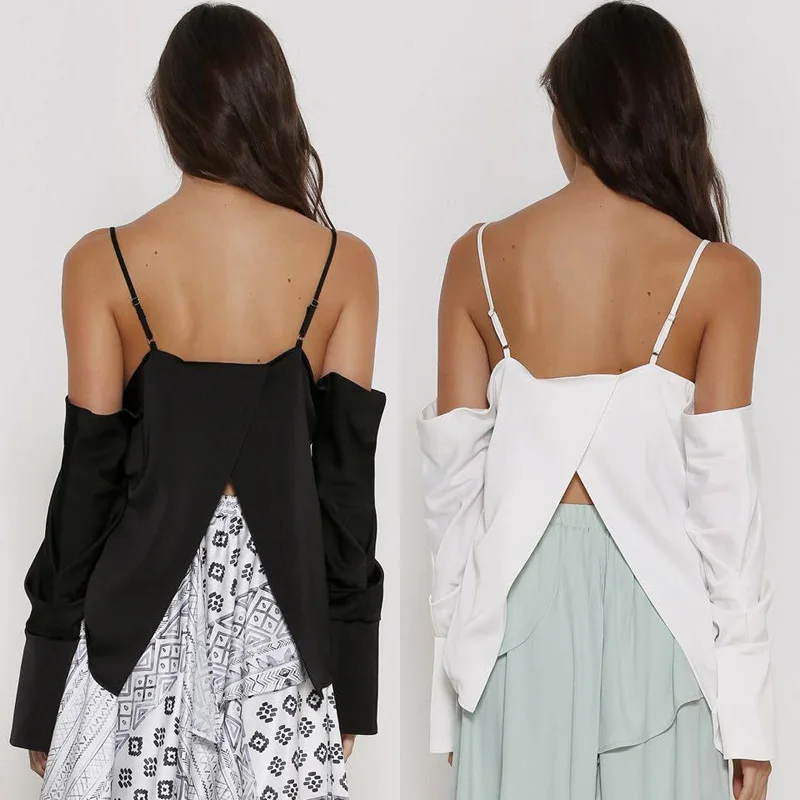 Fashion Ladies Casual Sexy Tops Women Summer Loose Top Long Sleeve Girls New Stylish Hot Blouse |