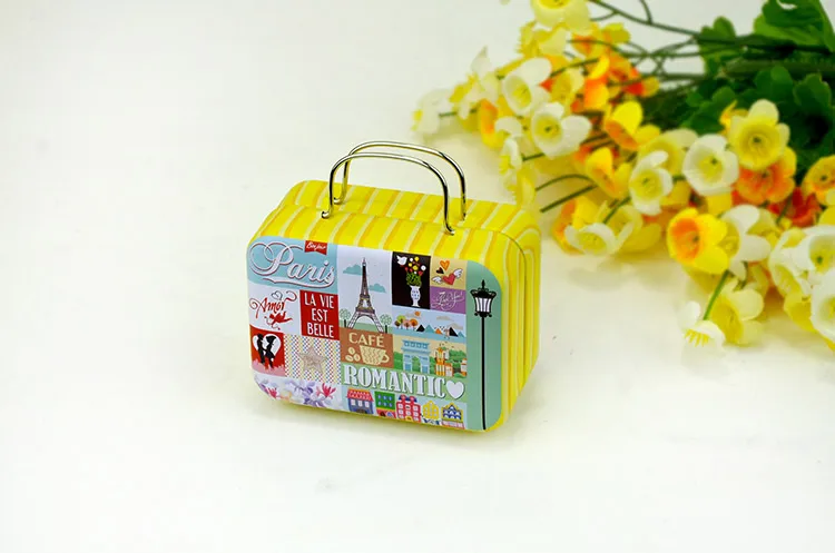 360pcs Continental Mini Tin Box Retro Suitcase Handbag Small Rectangular Candy Container | Дом и сад