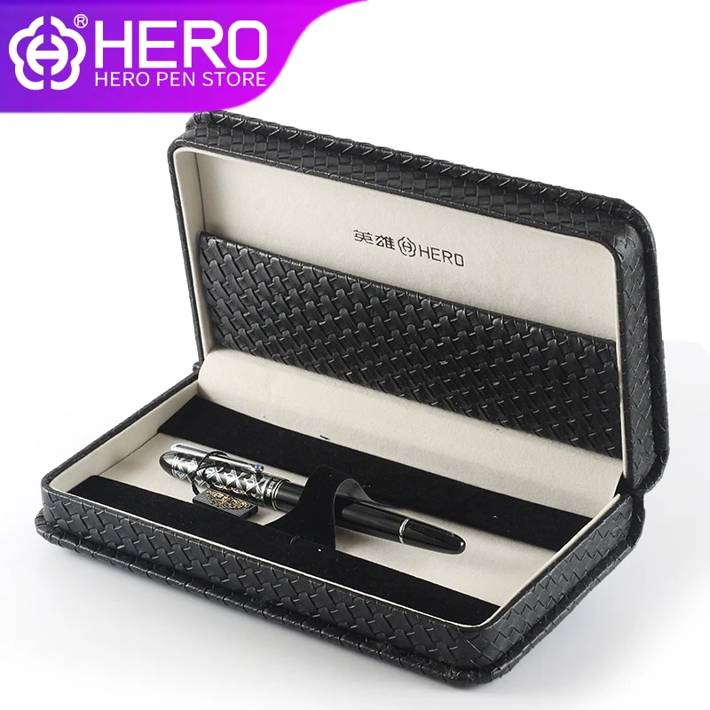Ручки перьевые Hero с золотым наконечником из кристалла для офиса и делового письма, перо Iraurita с подарочной коробкой, гладкая ручка 1110.