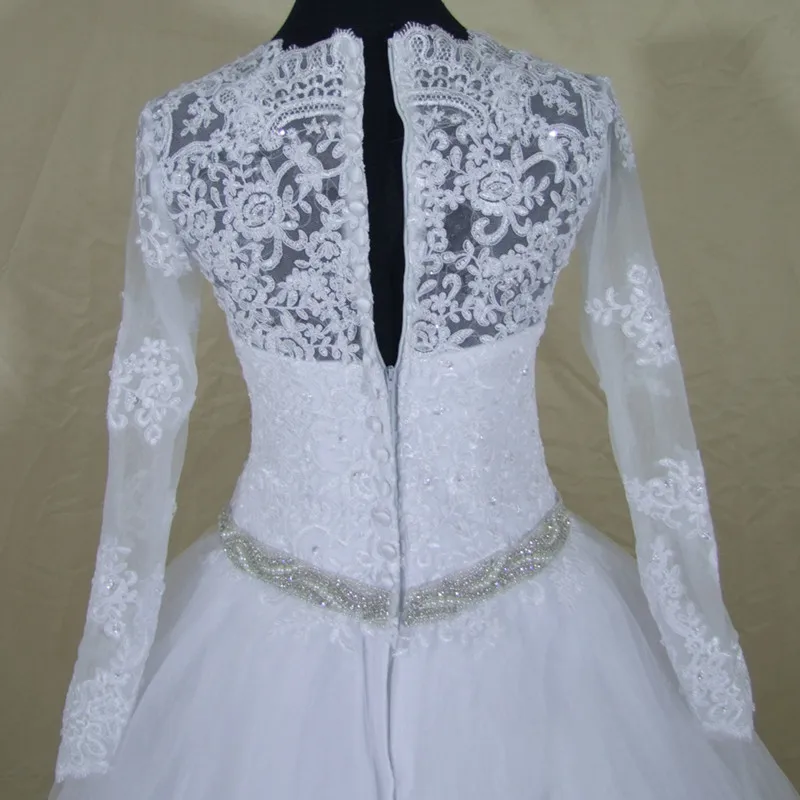 QQ Lover 2019 Hot Sale Sweet Angel Beaded A Line Long Sleeve Lace Wedding Dress Vestido De Noiva Robe Mariage Bride | Свадьбы и