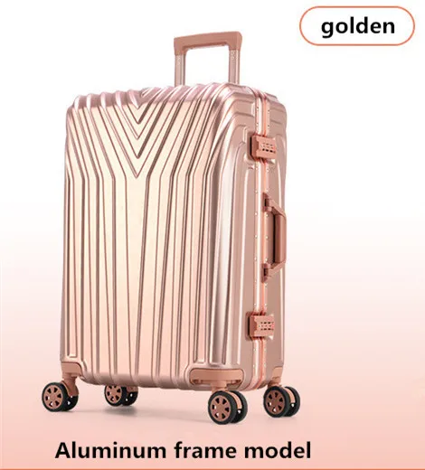 golden 2" 22" 24'2" 29 дюймов Чехол для костюма, универсальное колесо для переноски, ABS+ PC багаж, молния и алюминиевая рама чехол для путешествий, тележка для поездок - Цвет: golden