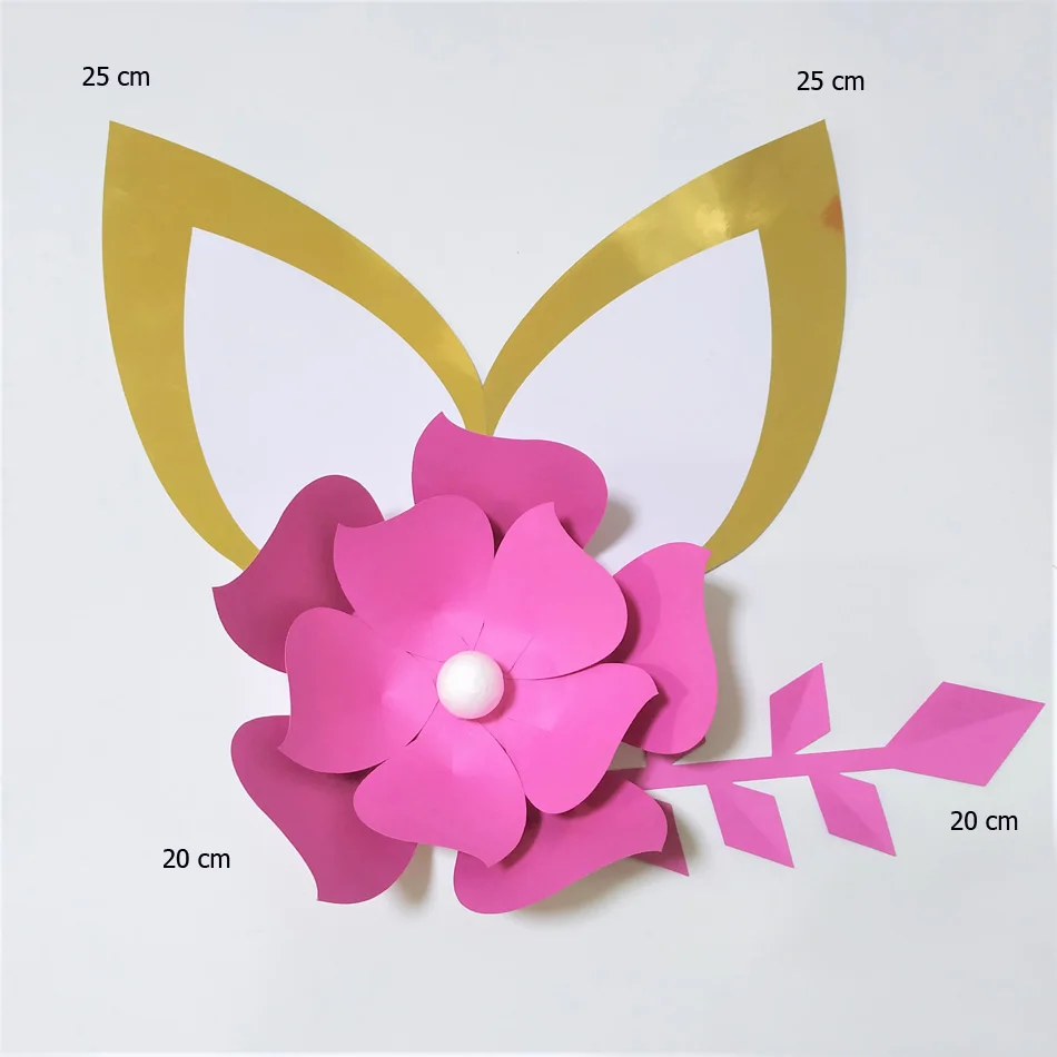 Cardstock набор оранжевых легких бумажных цветов сделай сам с ушками и листьями для