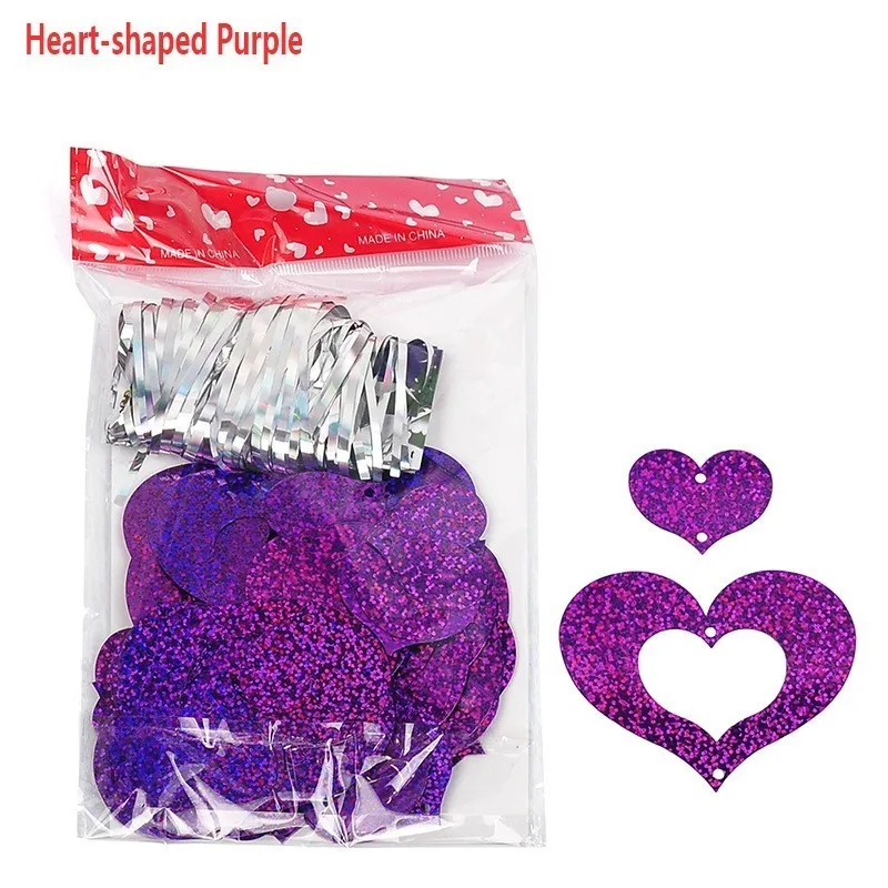 Heart-shaped Purple DIY свадебное украшение блестки подвеска в виде шара в форме сердца звезда дельфины Дети День рождения холостяк курица ночь аксессуары - Цвет: Heart-shaped Purple