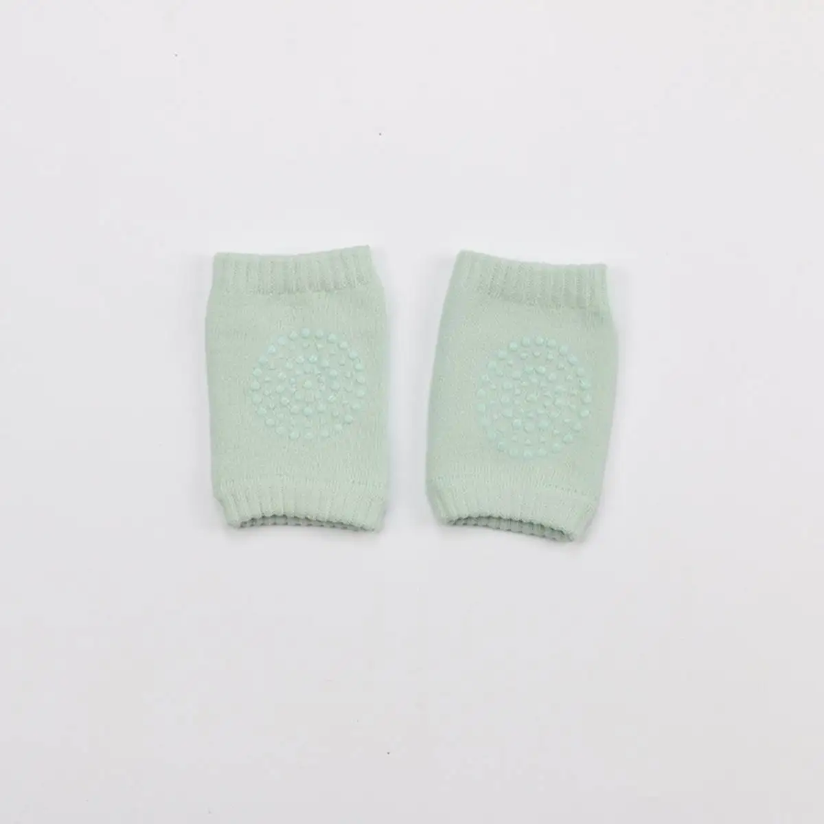 Light Green 1 Pair Cotton Baby Knee Pad Child Safety Crawling Anti Slip Soft Cushion Toddlers Leg Warmer Breathable Knee Support Protector - Color: Light Green