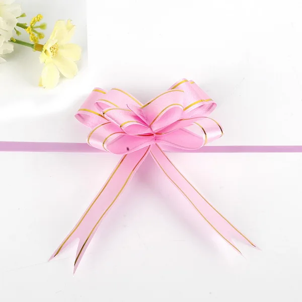 pink 2 10 шт. 35-46 см розы тянуть лук ленты Подарочная коробка Упаковка для DIY ленты вытягивания цветка Свадебные Рождественские украшения Поставки - Цвет: pink 2