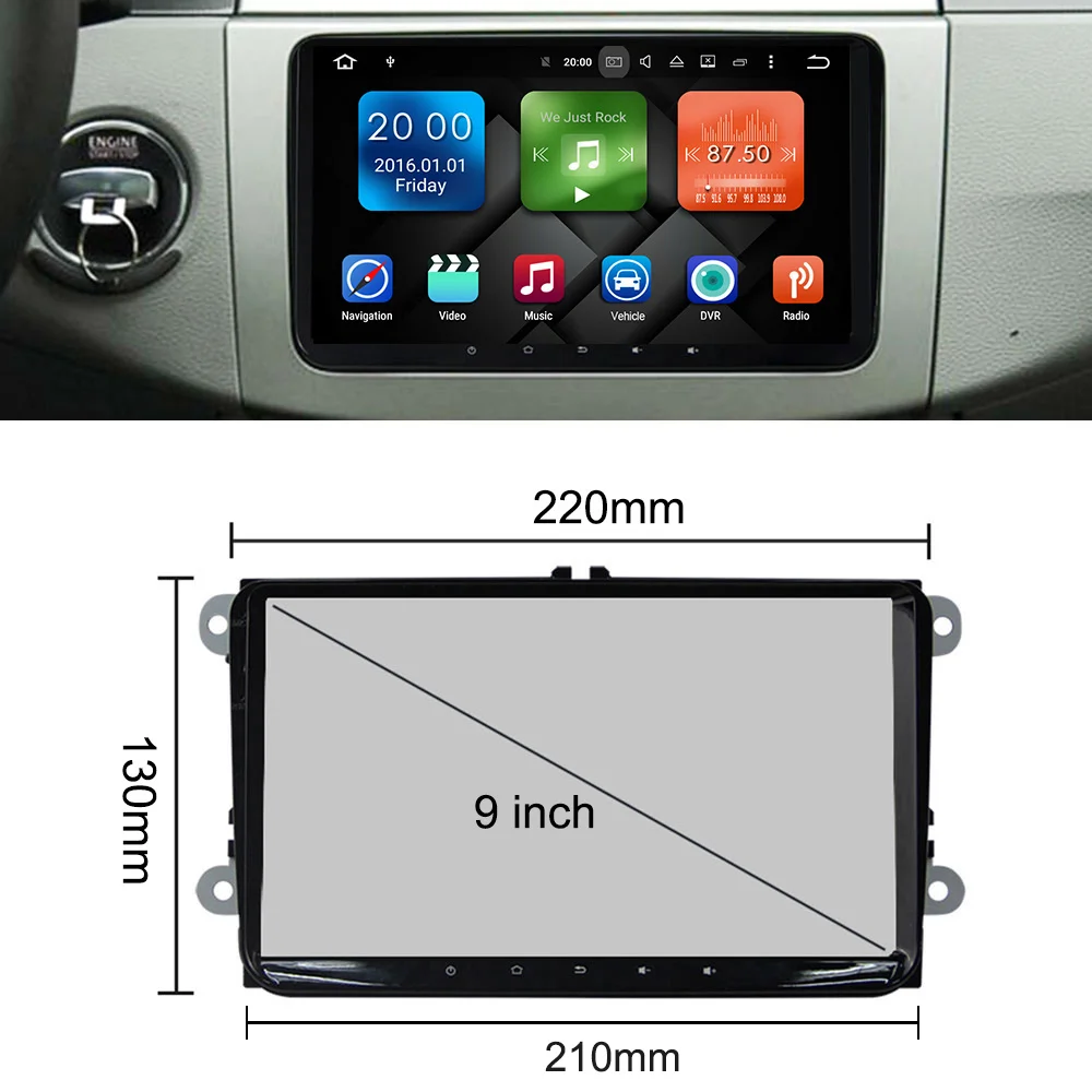 Eunavi 2 din 9 'ɺndroid 0 4G ram автомобильное радио стерео gps Navi для VW Passat B6 CC Polo GOLF 5 6 Touran