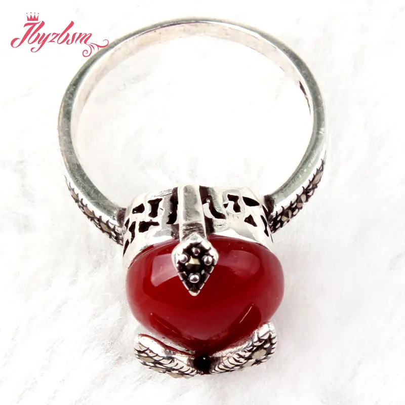 Серьги подвески из тибетского серебра с красным агатом|Бусины| |