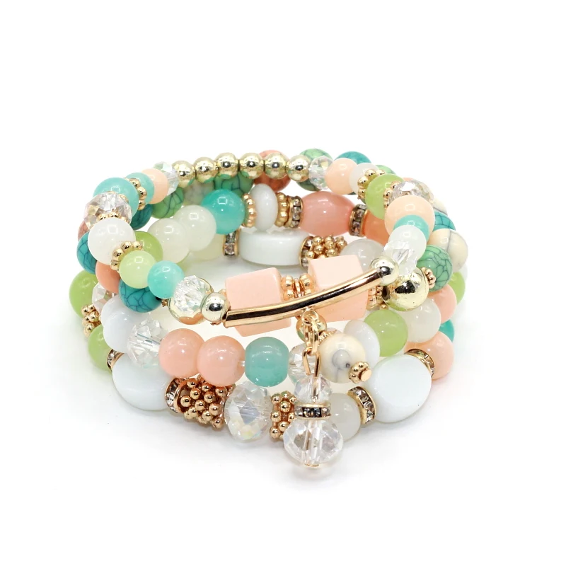 4 шт./компл. милые конфетные бусины хрустальные браслеты и тянущиеся Комплект