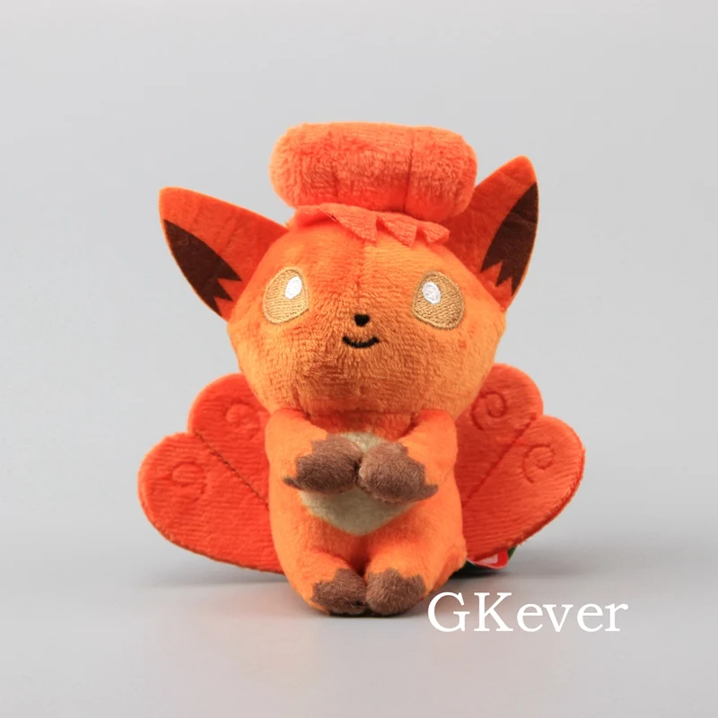 Vulpix 9 видов стилей t Q версия Пикачу Psyduck Vulipix Ash Ketchum Brock Jesse плюшевая подвеска с брелком мини мягкие куклы 10-12 см - Цвет: Vulpix