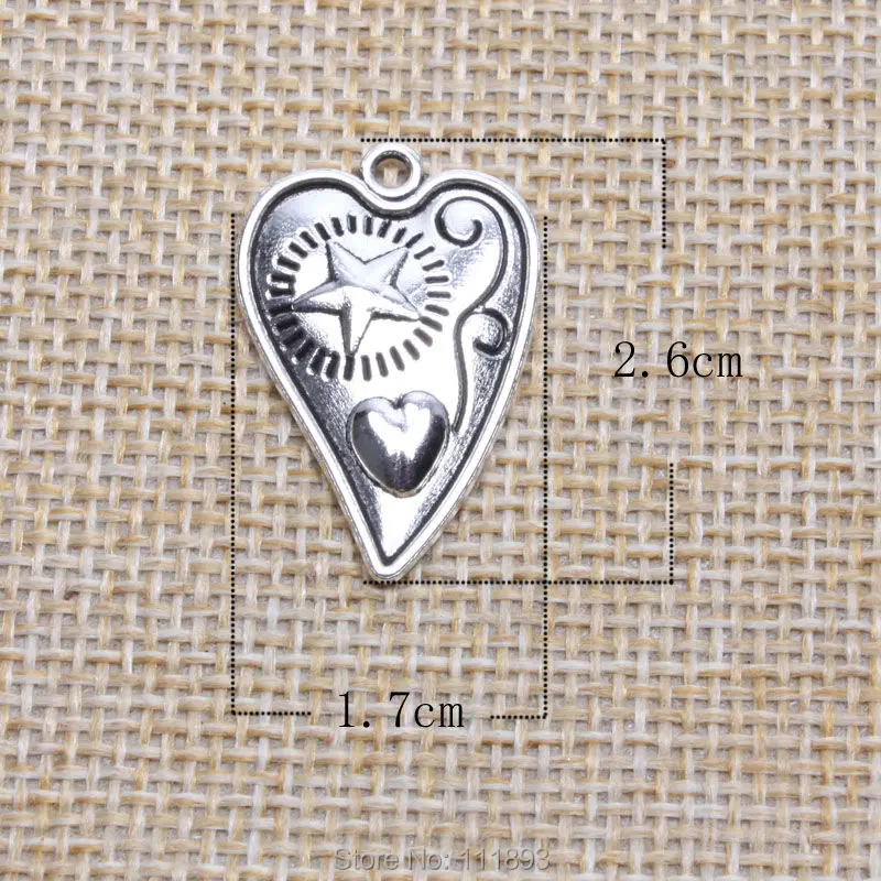 10 шт./партия цинковый сплав Древний серебряный Винтажный стиль пентаграмма с