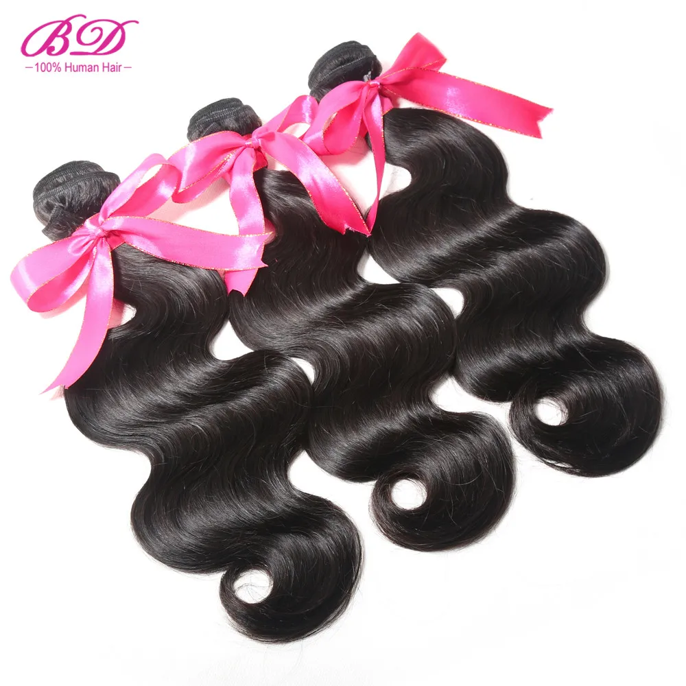 Бразильские волнистые пучки волос 3 шт./лот Remy пакеты естественного цвета