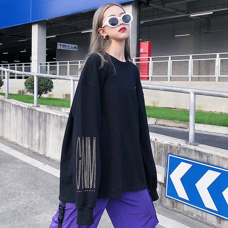 

chic casual style Women's Clothing pullovers oversize fashion brand o-neck letter Hoodies ins spring long sleeve Sweatshirts new