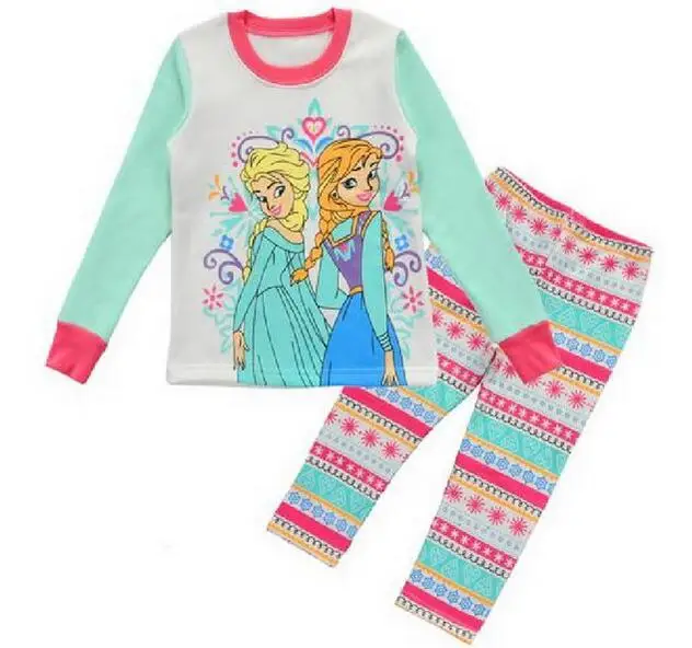 style 21 Хлопок Зима Анна Эльза комплект одежды для детей мультфильм Домашняя одежда пижамы спортивный костюм спортивные костюмы девочек детская одежда Chan238 - Цвет: style 21
