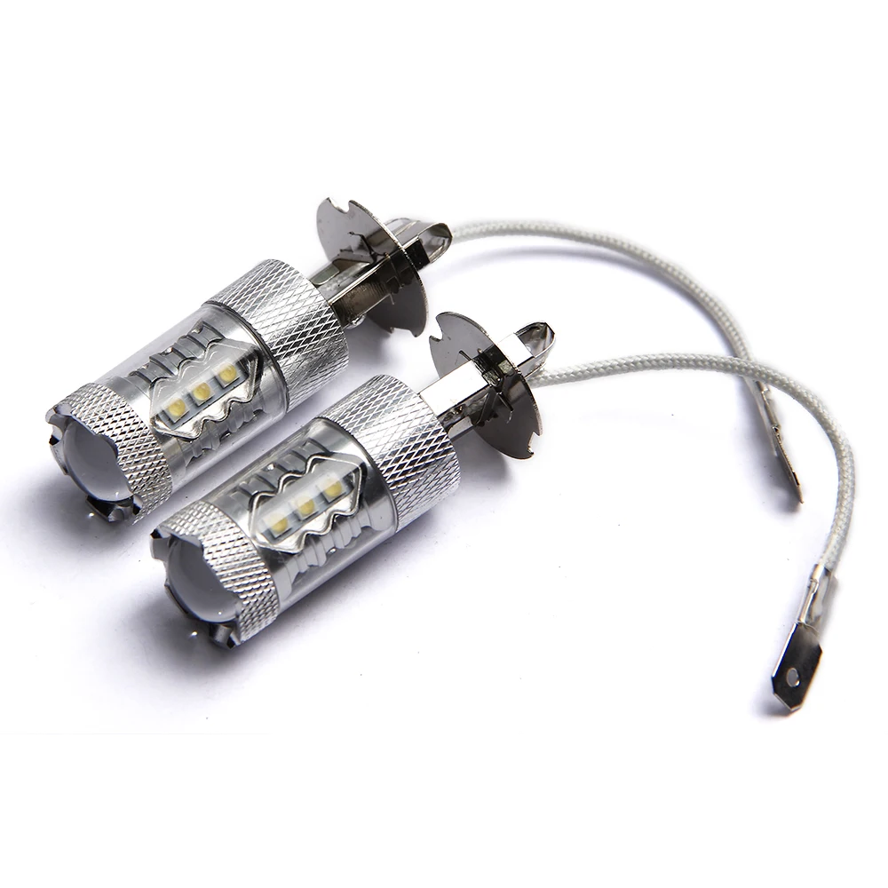

2 шт. 80 Вт CREE Chips H1 H3 H4 H7 H8 H9 H11 H13 H16 P13W SMD COB Светодиодная лампа 12 В 6500K светодиодный противотуманный светильник s лампы стоп-сигнал задний светиль...