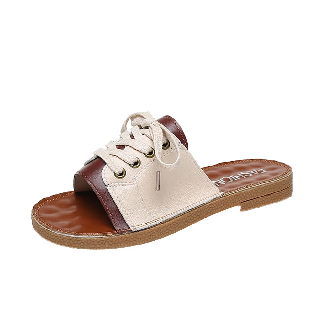 SAGACE/модные женские тапочки обувь на плоской подошве женская летняя с открытым