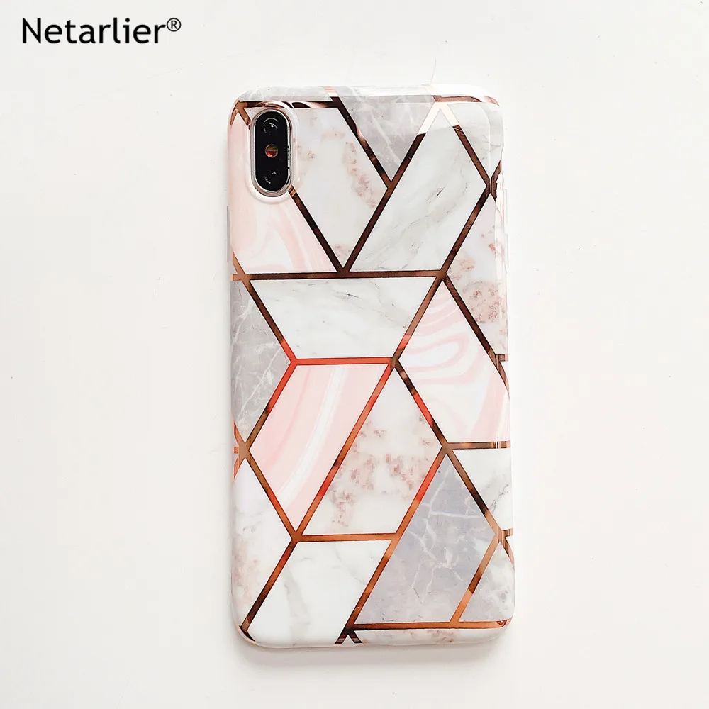 Netarlier роскошный хромированный чехол для телефона iPhone Xsmax XR 7Plus x 8 6 6s Белый Розовый