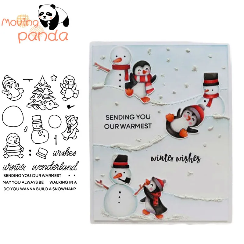 Хотите построить Снеговик прозрачный силиконовый штамп/уплотнение для DIY