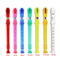 8 holes soprano flute with cleaning stick musical instrument for kids beginners plastics instrument recorder 7 colors flutes