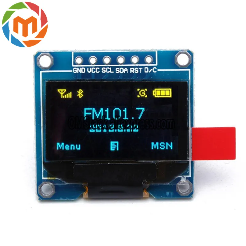 1 шт. 6Pin 0 96 дюймов SPI желтый синий ЖК дисплей модуль для Arduino OLED внутренний привод