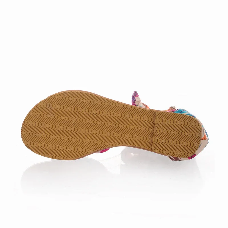 Летние женские босоножки Обувь Плюс Size34-52 пляжные сандалии на плоской подошве шлепанцы Повседневное ленты Ремешок на щиколотке в богемном стиле гладиаторские римские сандалии
