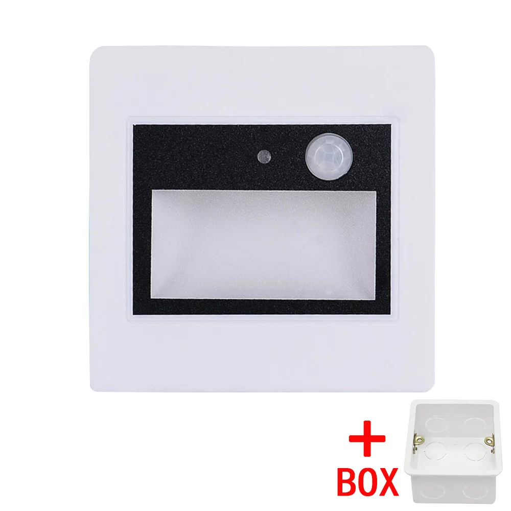 White with Box 10 шт./лот) свет Лестницы инфракрасный человеческого Средства ухода за кожей индукции+ Датчик света настенные стопы свет Встраиваемые стремянка Настенные светильники 86 коробка - Цвет абажура: White with Box