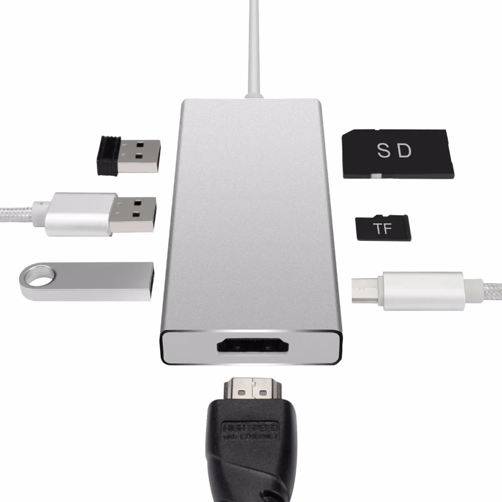 Usb c к hdmi адаптер тип-c usb 3 1 док-станция thunderbolt многопортовый концентратор порта 0 usbc