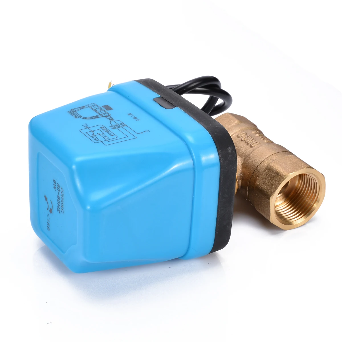 Электрический шаровой кран из латуни G3/" DN20 3/4 дюймов 2 Way 220V Управление механизированные шаровые краны привод с светодиодный светильник Mayitr