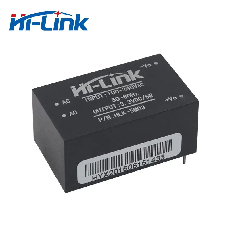 

Free shipping 10 pcs/lot HLK-5M03 220V to 3.3V 5W mini power supply module intelligent smart home AC DC converter