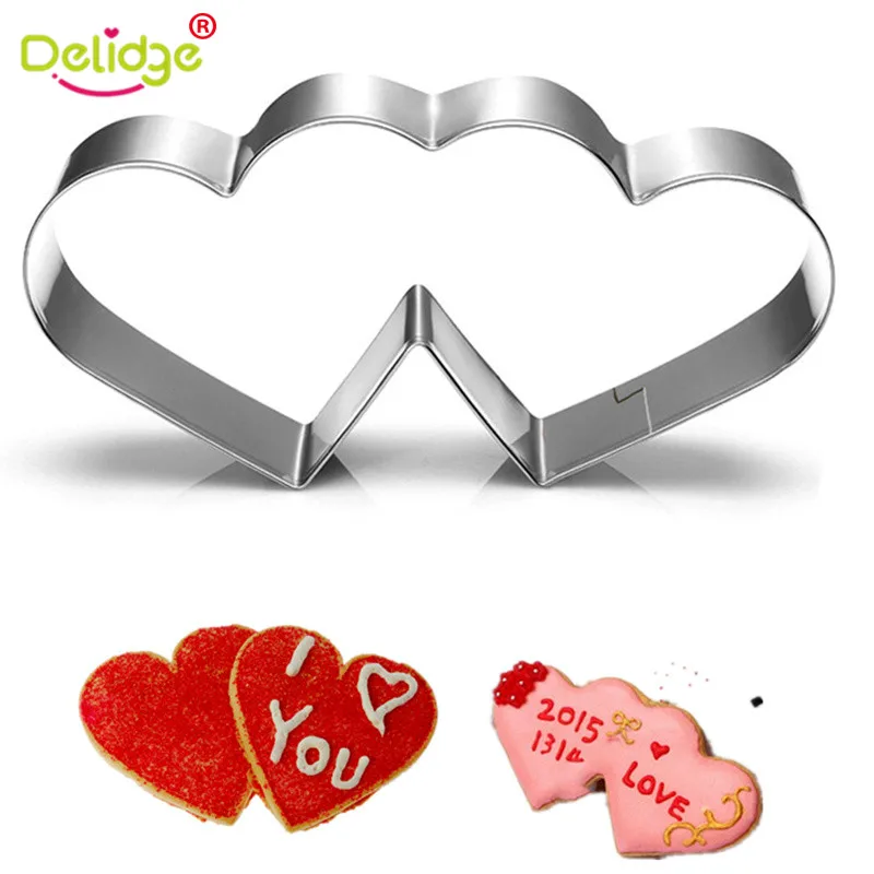 Delidge 1 шт., Императорская корона, галстук, конфета, Двойное сердце, форма для печенья, нержавеющая сталь, серия для прополки, формочки для печенья, для выпечки