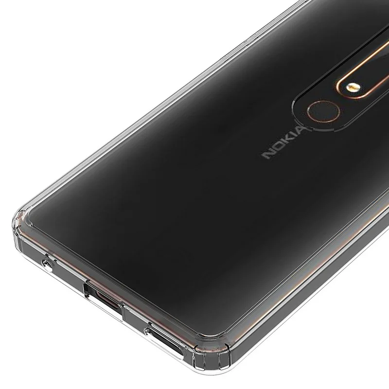 Для Nokia 6,1 чехол TPU бампер+ Жесткий PC акриловый прозрачный Гибридный прозрачный Кристальный чехол для телефона чехол для Nokia 6 5," Coque