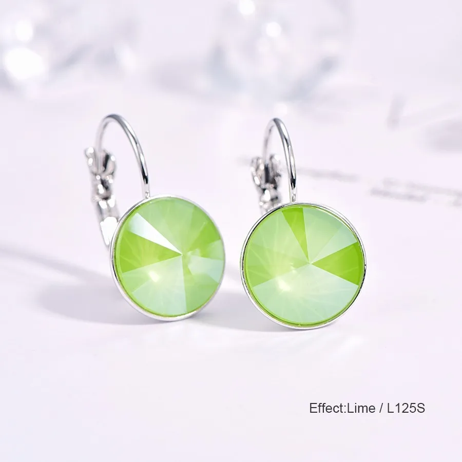 L125S Висячие серьги с кристаллами Swarovski, новые модные висячие серьги, круглые женские серьги Bella, элегантные вечерние ювелирные изделия на свадьбу - Окраска металла: L125S