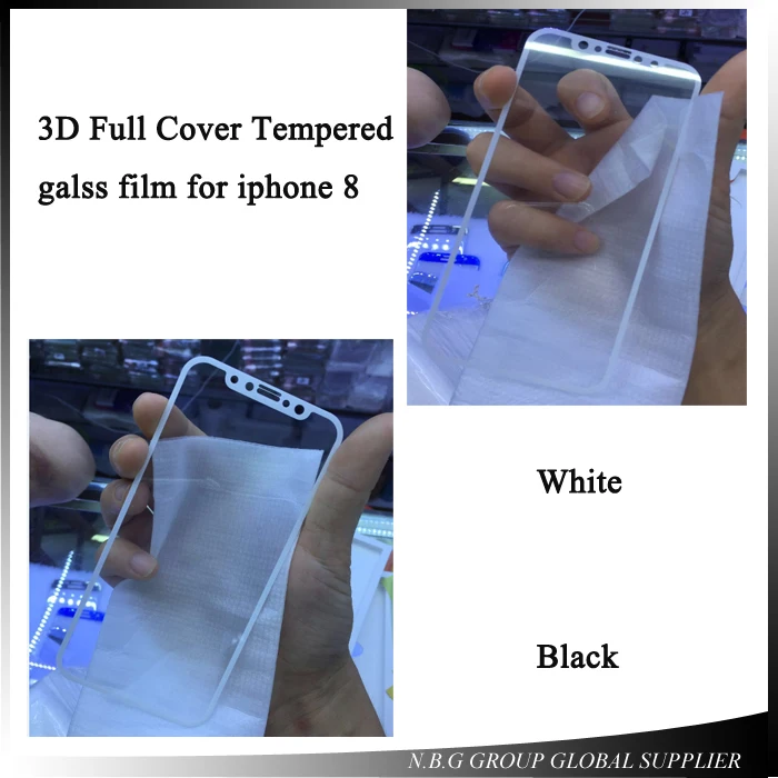 100 шт./лот DHL 3D изогнутый полный Чехол для Iphone X защита экрана из закаленного стекла