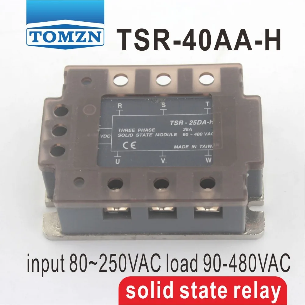 Трехфазный высоковольтный вход типа SSR 40AA нагрузка 80 ~ 250 В переменного тока 90-480