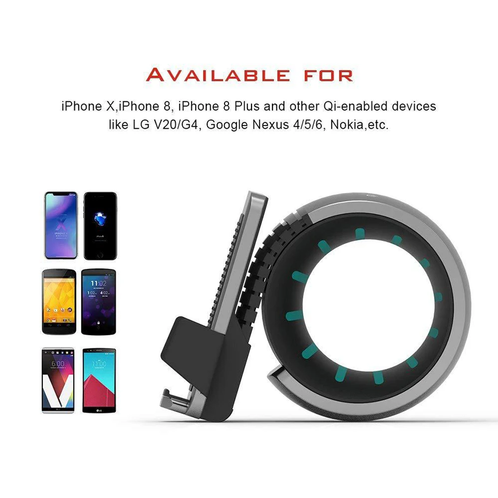 10 Вт быстрая QI Беспроводная зарядная подставка для iPhone X XS Max XR XS 8 Plus samsung S10 S9 Plus S8 Note10 9 Быстрая Беспроводная зарядная док-станция