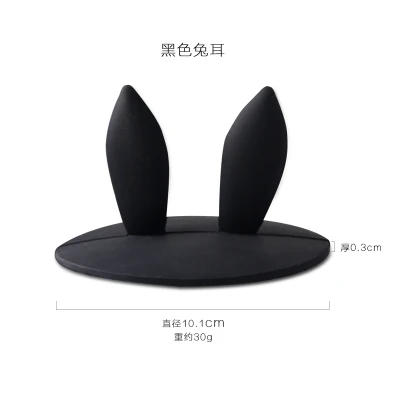 Rabbit ear Black Анти-пыль силиконовые крышки для кружк милый кролик кошачьи уши чашки крышки домашняя отделка кухни инструмент для кружки, стаканы чаши - Цвет: Rabbit ear Black