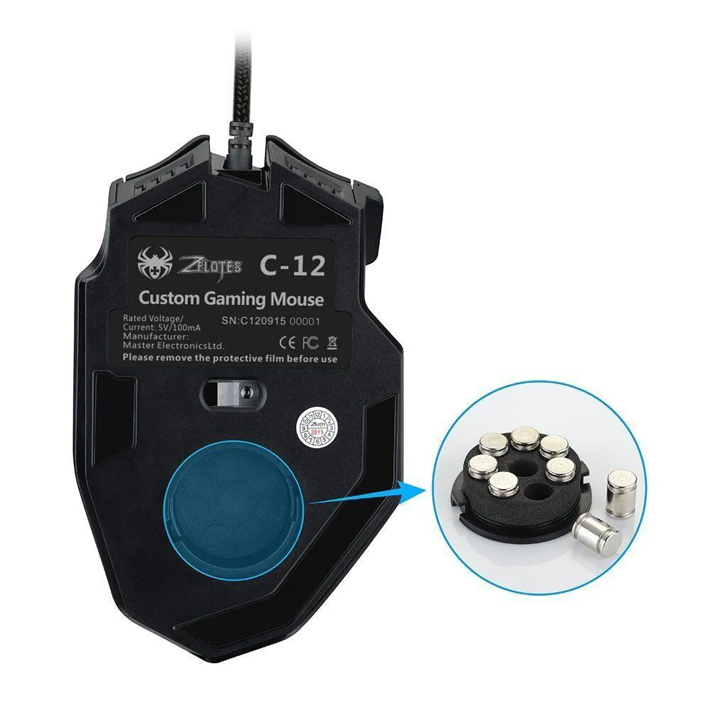 ZELOTES crazy spider dragon edition 12 клавиш программирование игровая мышь 4000 dpi Проводная