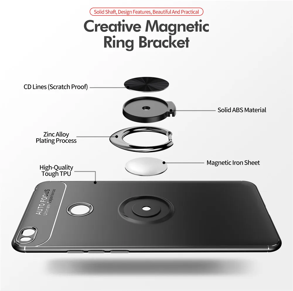 For Xiaomi Mi Max 2 Case Holder Stand Magnetic 360 Bracket Finger Ring TPU Xiomi mi Max2 6.44" 4gb 64gb |