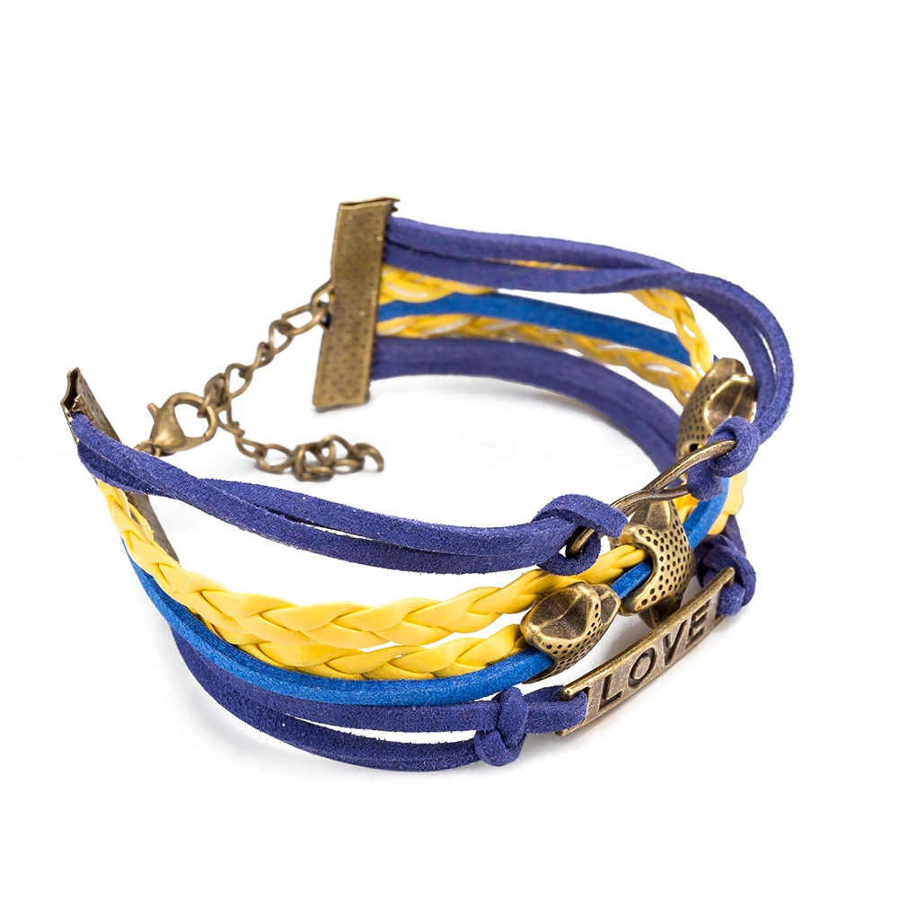 2017 Топ Pulseira тканые кожаный браслет звезды любят сплав Для женщин Повседневное