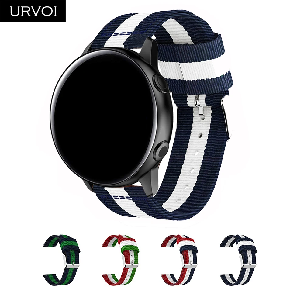 Ремешок нейлоновый URVOI для Galaxy watch active NATO прочный плетеный браслет 42 46 мм|Ремешки