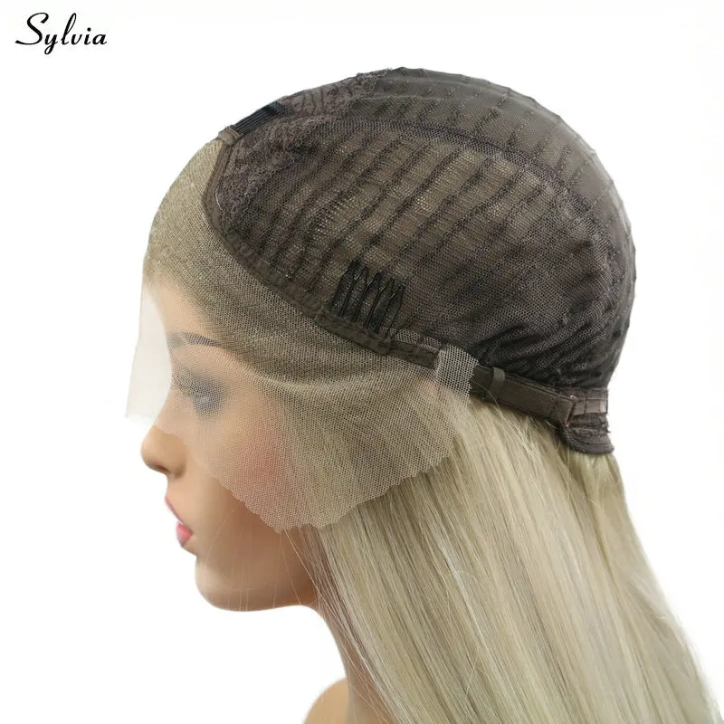 

Sylvia Long Body Wave Wig Blonde Highlight Gold Synthetic Lace Front Wig Heat Resistant Fiber Hair For Women Cosplay Daily Wear