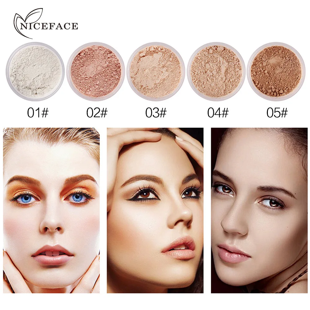 NICEFACE Make Up грунтовка свободная Пудра со спонжем фиксирующая Poudre Libre масло-контроль