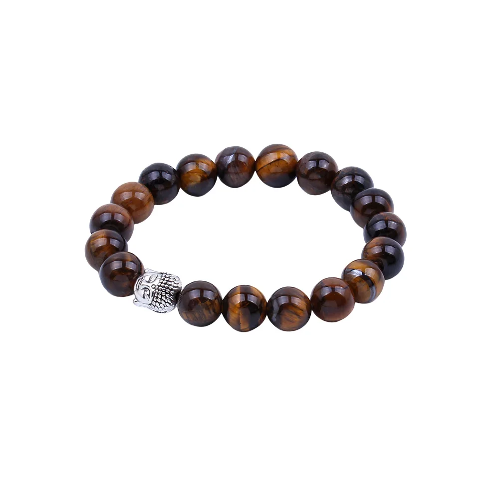 Fashion couple tiger eye bracelet bangle classic Buddha statue natural lava rock charm beads ladies men | Украшения и аксессуары