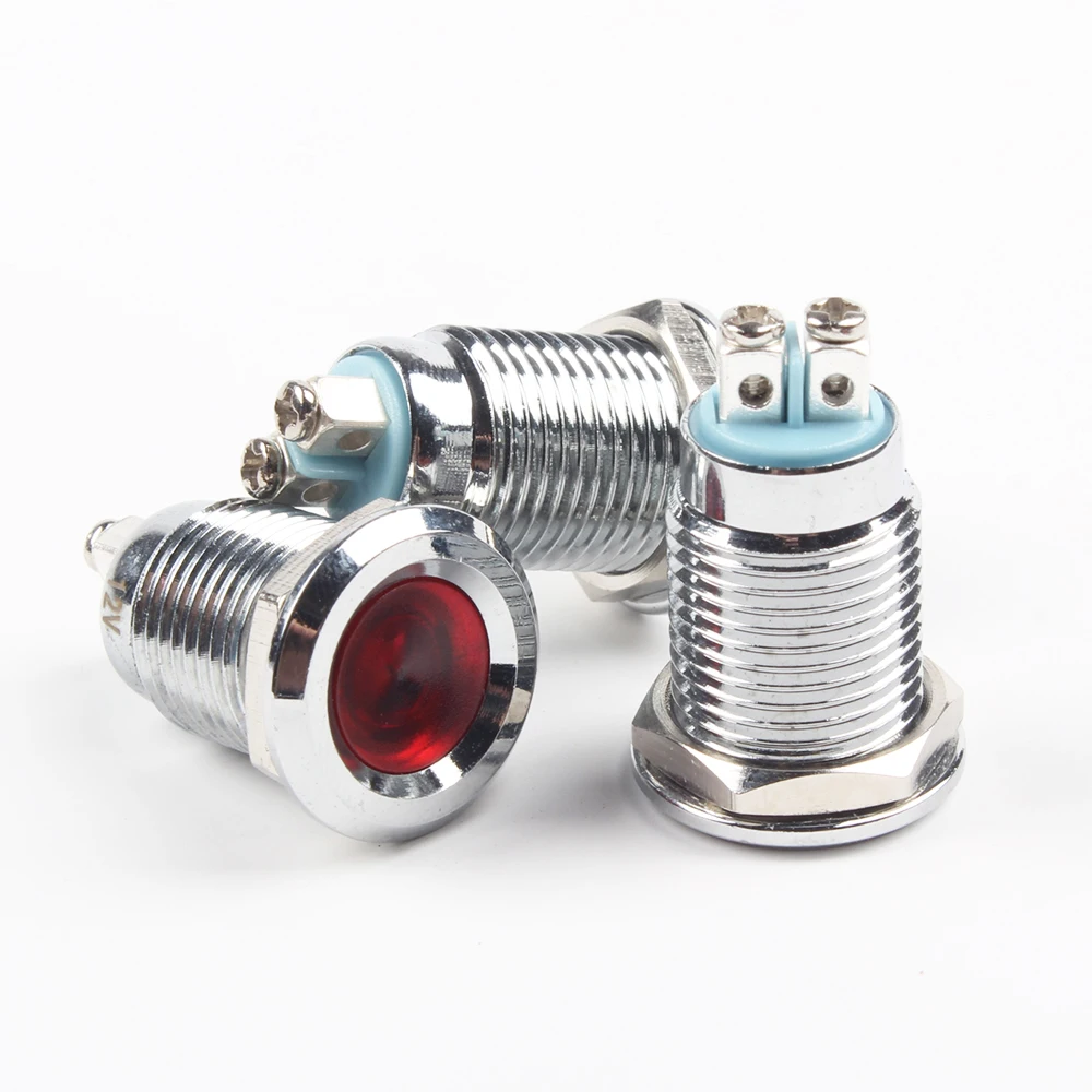 Светодиодный металлический индикатор сигнала питания 12 мм Водонепроницаемый 6 в