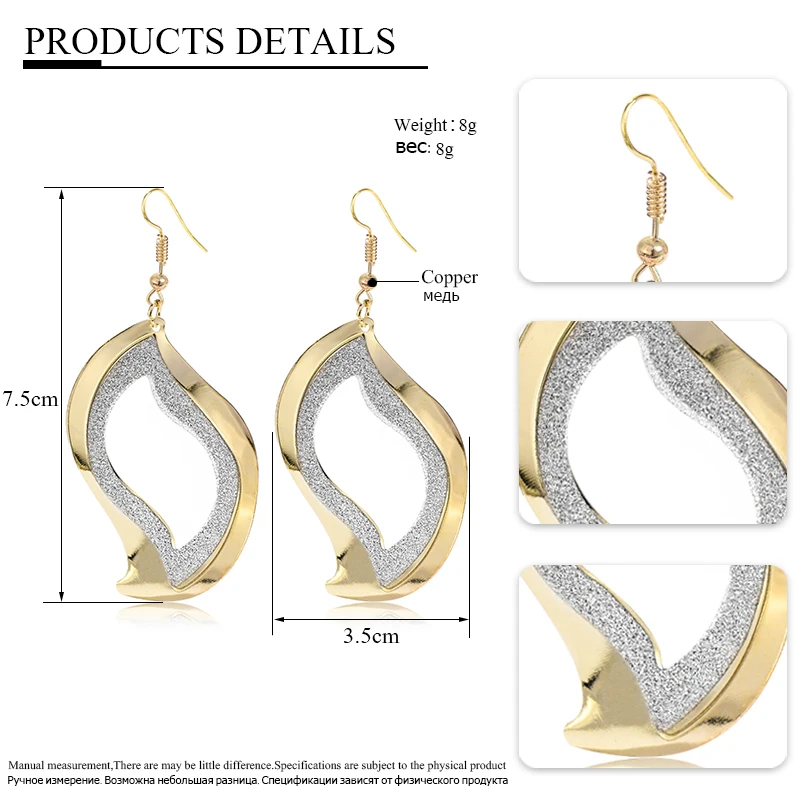 H:HYDE Geometric Hollow Out Dangle Earrings Statement Fashion Party Gift Metal Drop | Украшения и аксессуары