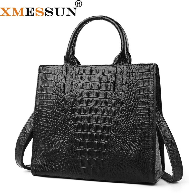 XMESSUN 100% из натуральной кожи Сумки с узором крокодиловая кожа Сумка 2021 для женщин